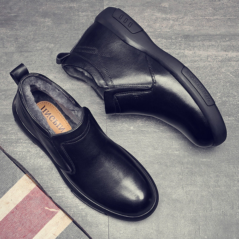 2025男士冬季棉鞋加绒保暖高帮真皮爸爸鞋防滑软底中老年棉皮鞋,流行男鞋,棉鞋,淘宝优惠券,粉丝福利购,淘宝优惠卷