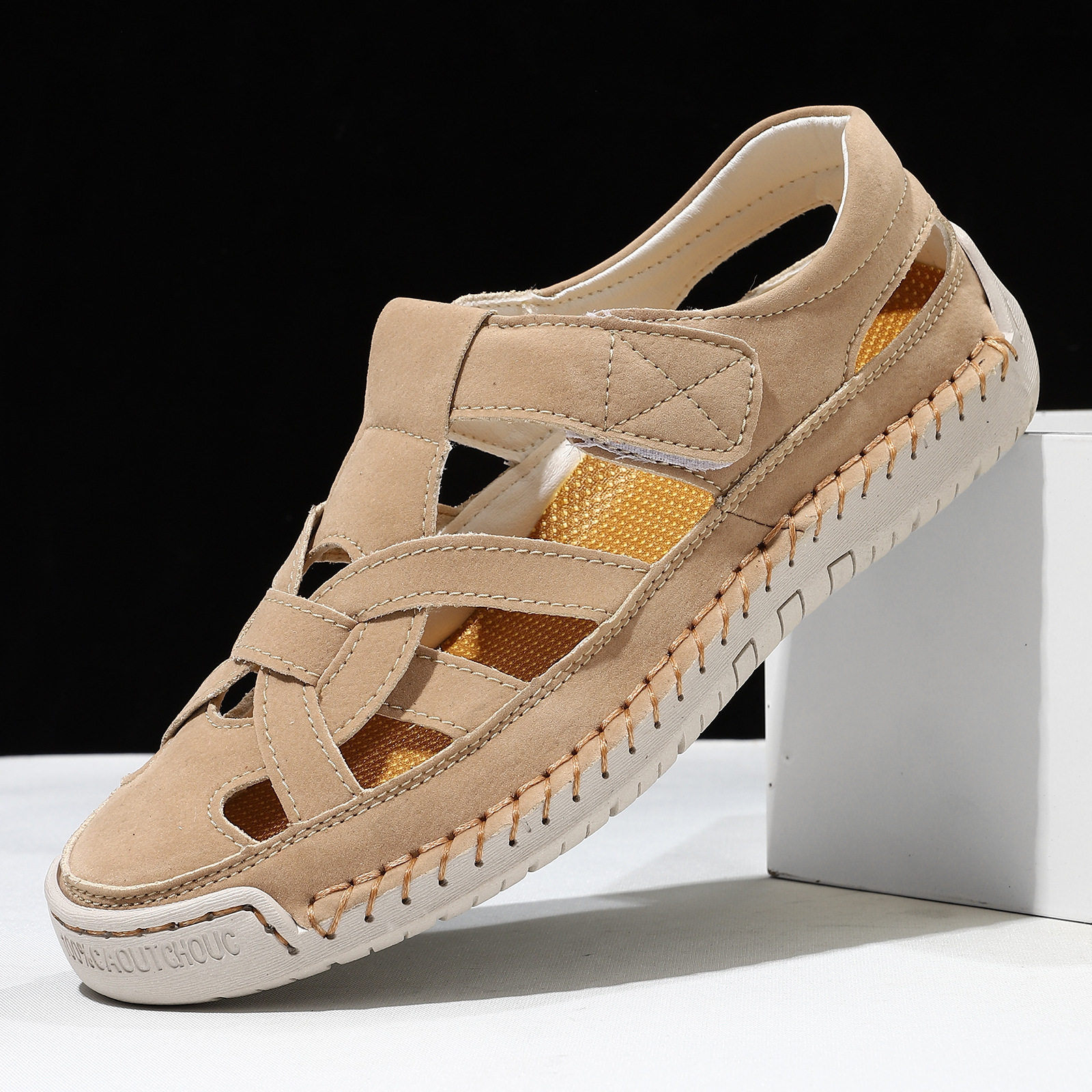 跨境爆款凉鞋女夏季新款罗马平底编织软底轻便学生防滑沙滩鞋2509