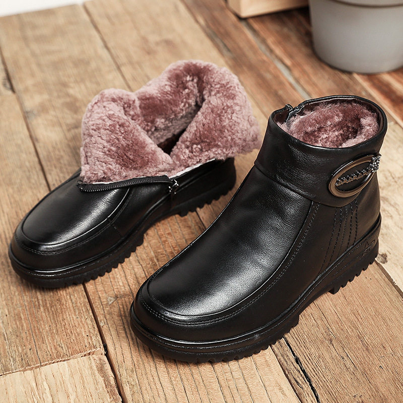 妈妈鞋子秋冬季加绒保暖棉鞋真皮软底中老年女鞋平底防滑老人皮鞋,女鞋,棉鞋,淘宝优惠券,粉丝福利购,淘宝优惠卷