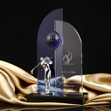 水晶高尔夫奖杯定制金银铜最远距离一杆进洞冠军创意小鸟奖品定做