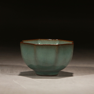 汤忠仁龙泉青瓷茶杯品茗杯纯手工铁胎哥窑主人杯专用名家大师作品