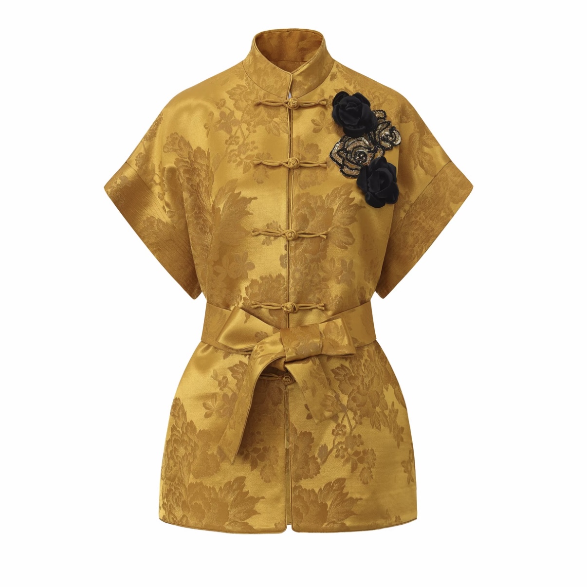 【JOJO官方授权】 JUNYANG杨君  鎏金芳墨中式立领飞肩廓形马甲