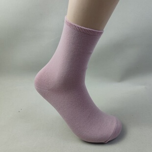 袜子女春秋季中筒纯色松口袜女士棉混柔软舒适纯色宽松袜库存清货