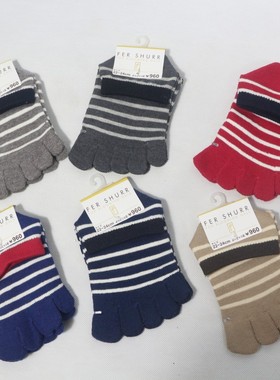 五指袜女士纯棉防臭夏季薄款条纹短袜女袜船袜吸湿排汗袜子女短筒
