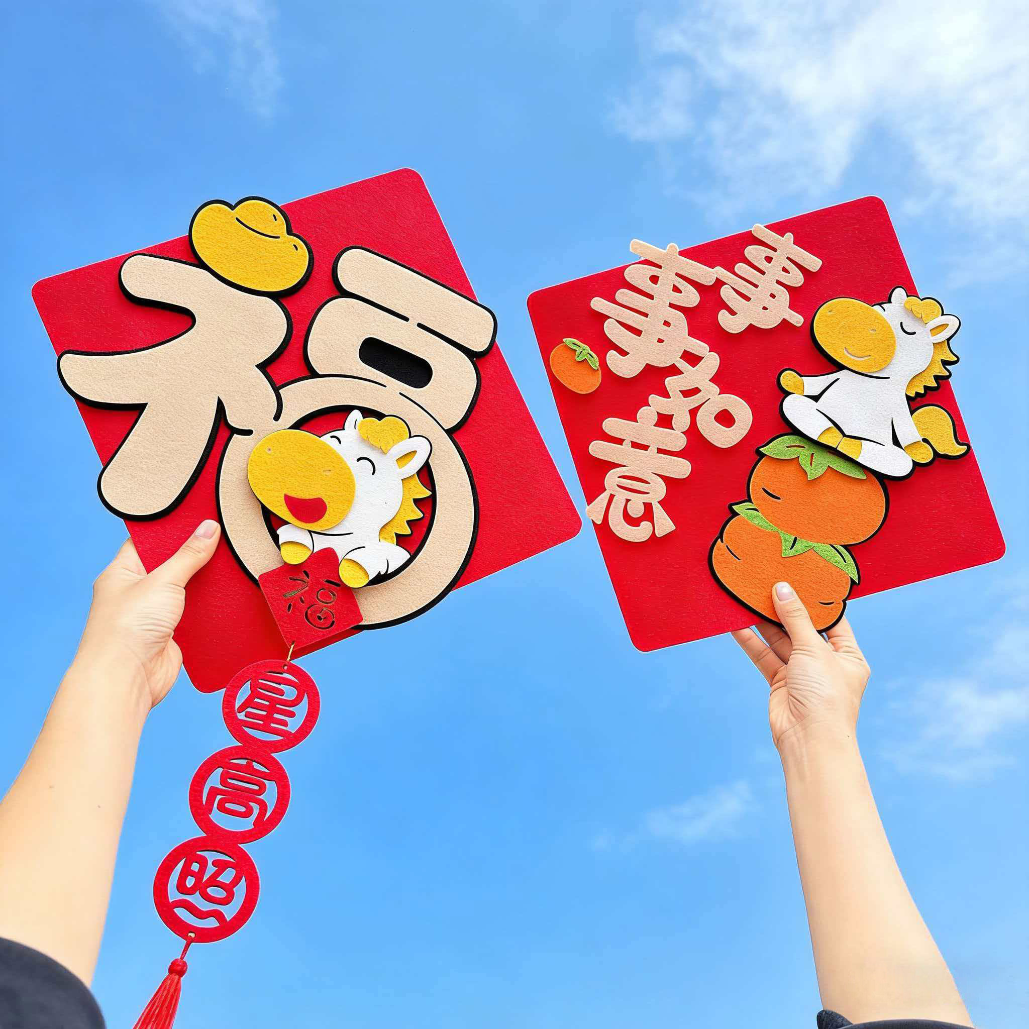 磁吸高端创意小对联2026年新款马年春联新年装饰春节挥春门贴福字