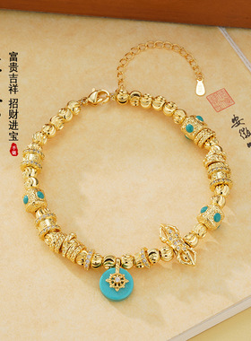 2025年新款爆款星轮盘缠手链镶嵌金刚杵小众气质轻奢高级感手饰品