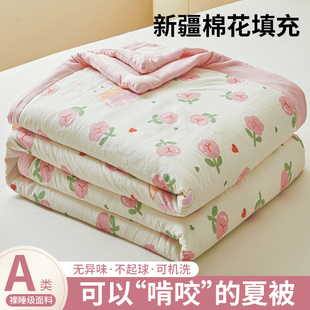 新疆棉花夏凉被子夏天空调被春秋被单人学生宿舍夏被可机洗夏季