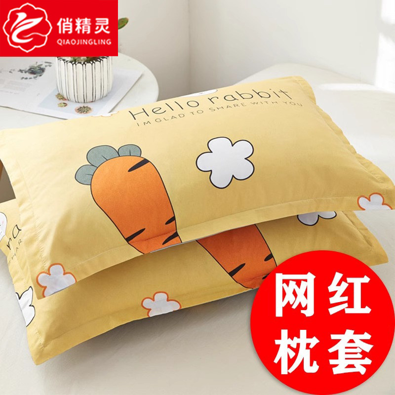 一对装枕套枕芯枕头套夏季整头套儿童卡通情侣单人用枕夏天