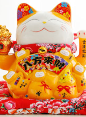 招财猫摆件开业陶瓷存钱客厅