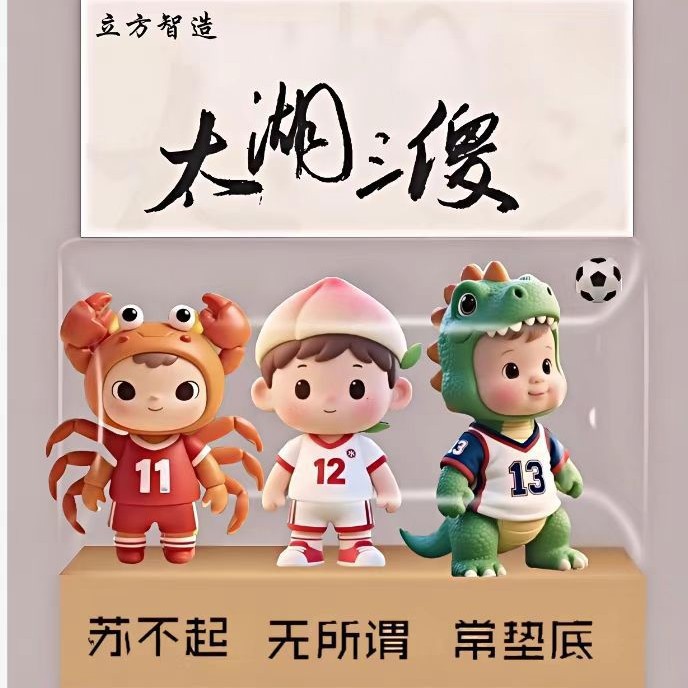 苏超联赛纪念同款摆件太湖三傻手办江苏十三太保苏州球赛周边