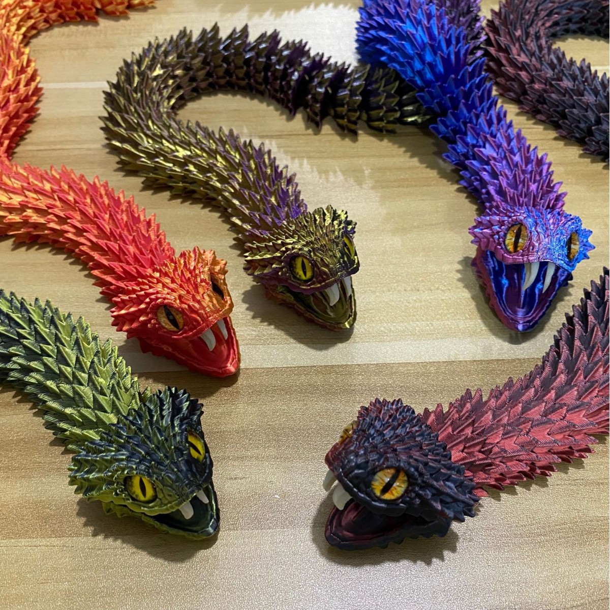 3D打印蛇关节可活动手办摆件动物儿童玩具3D打印摆件蝰蛇礼物