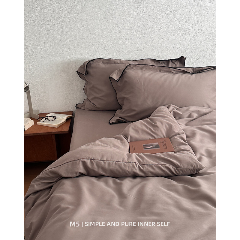 侘寂纯色50s四季通用磨毛四件套