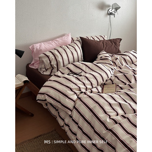 少女复古100全棉纯棉床上四件套床笠床单被套床品三件套床上用品