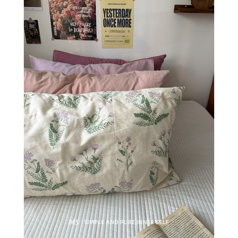 韩式复古田园单品搭配全棉枕套