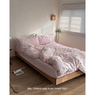 少女茶粉100全棉纯棉床上四件套床笠床单被套床品三件套床上用品