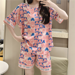 卡通米奇短袖 薄款 冰丝睡衣女夏季 短裤 丝绸可爱2025新款 家居服套装