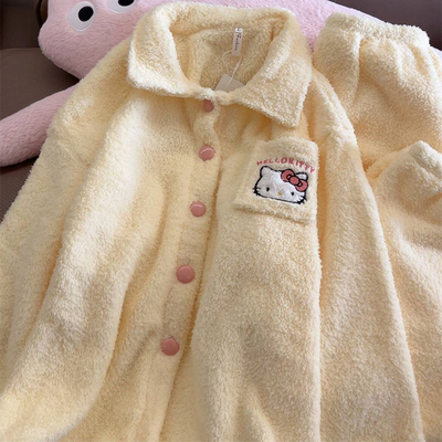 Hellokitty睡衣女冬季珊瑚绒套装