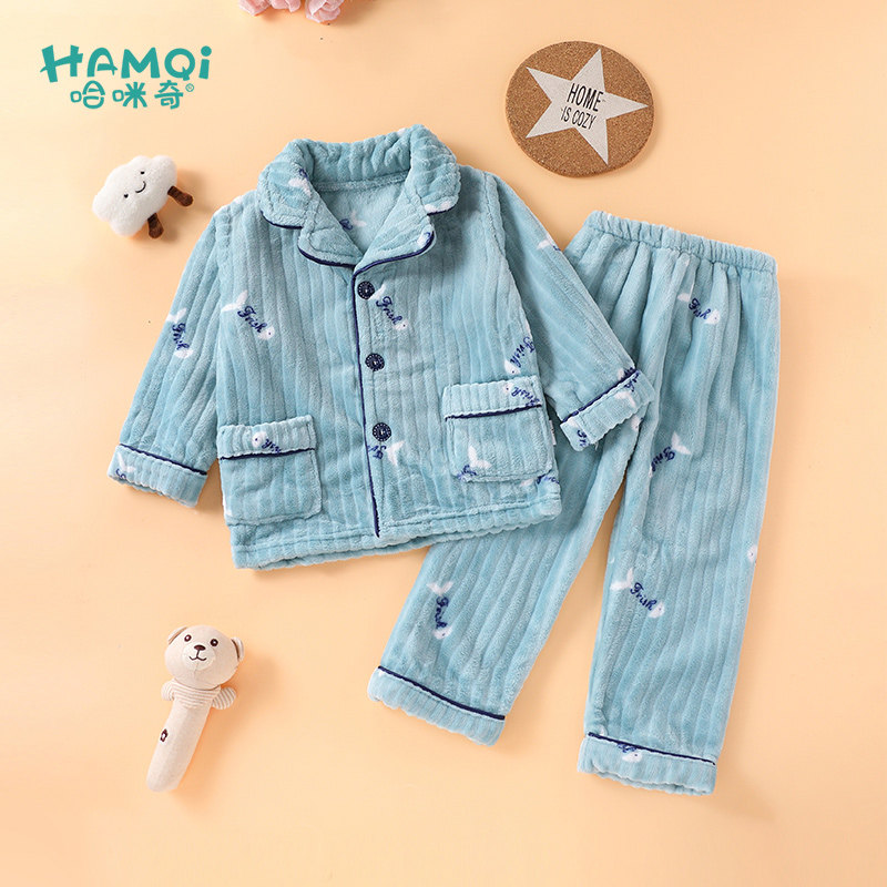 男童休闲睡衣秋冬季新款童装儿童加绒加厚衣服宝宝婴儿家居服套装,童装/婴儿装/亲子装,家居服套装,淘宝优惠券,粉丝福利购,淘宝优惠卷