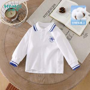 婴儿长袖POLO衫男童春秋新款小儿童学院风纯棉T恤宝宝打底衫上衣
