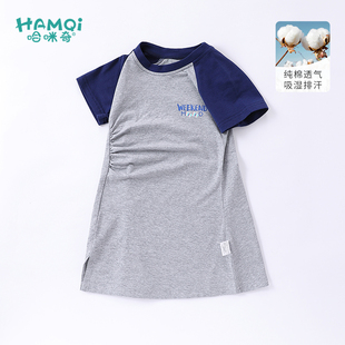 女童夏款新款连衣裙婴儿运动风纯棉T裙宝宝针织裙小儿童休闲裙子