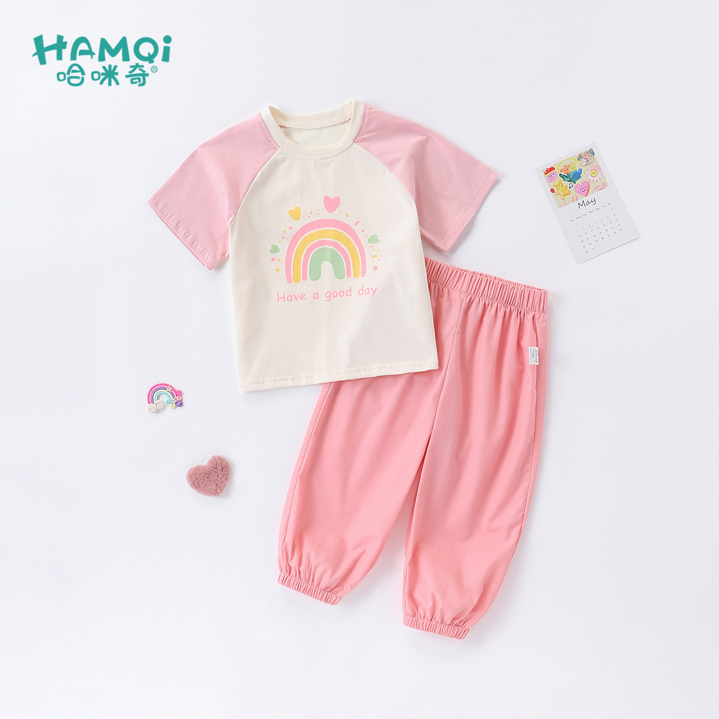 童装女童短袖套装夏季新款小儿童休闲风两件套宝宝薄款上衣配裤子