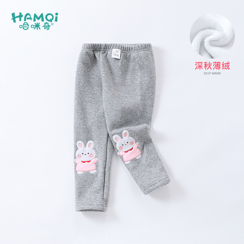 哈咪奇长裤薄绒裤子兔子印花裤子