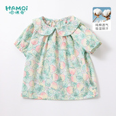 小中儿童宝宝洋气泡泡袖 女童夏季 新款 衬衫 衬衣百搭外穿上衣 短袖