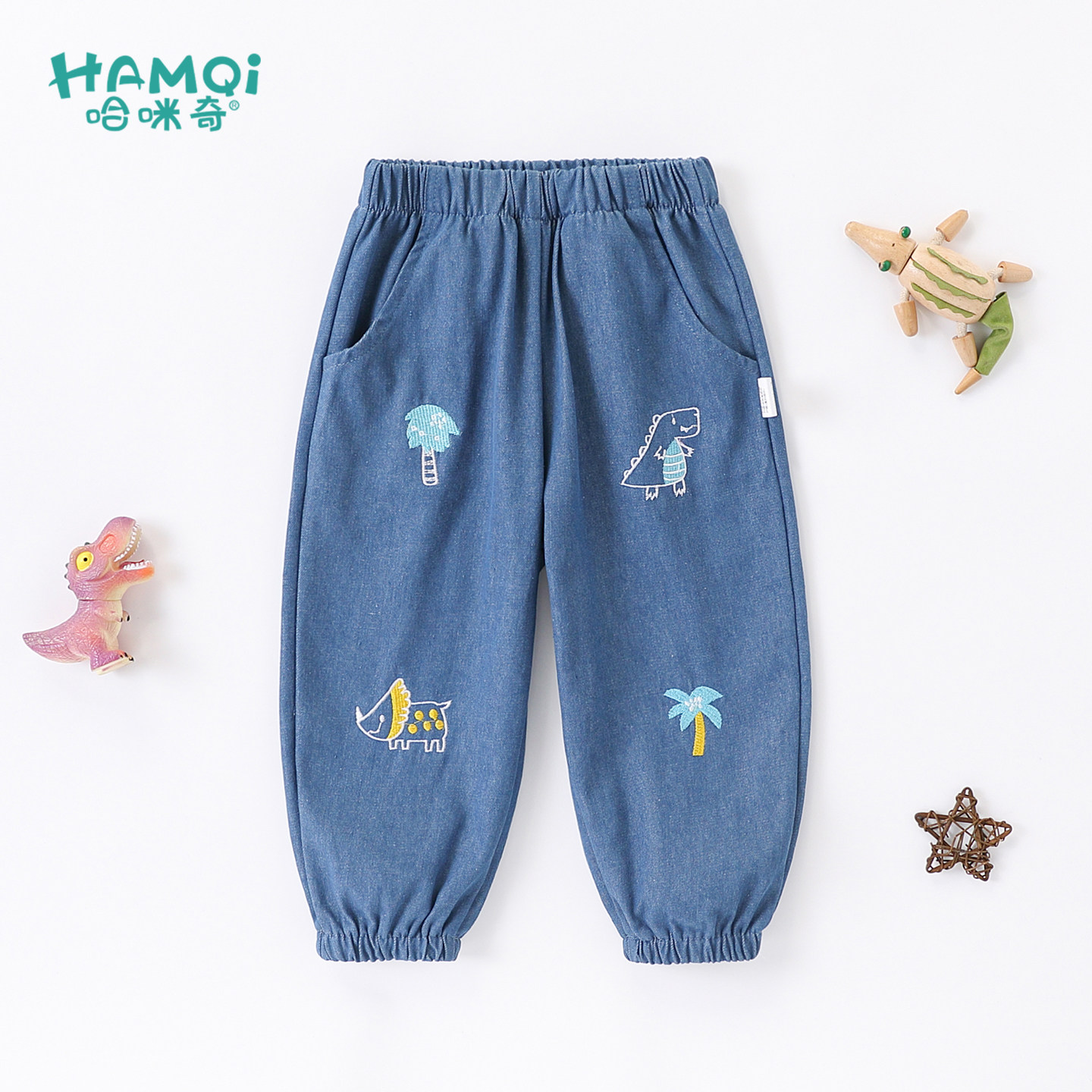 童装男童长裤春秋季新款卡通绣花宝宝小童牛仔裤儿童休闲裤子外穿