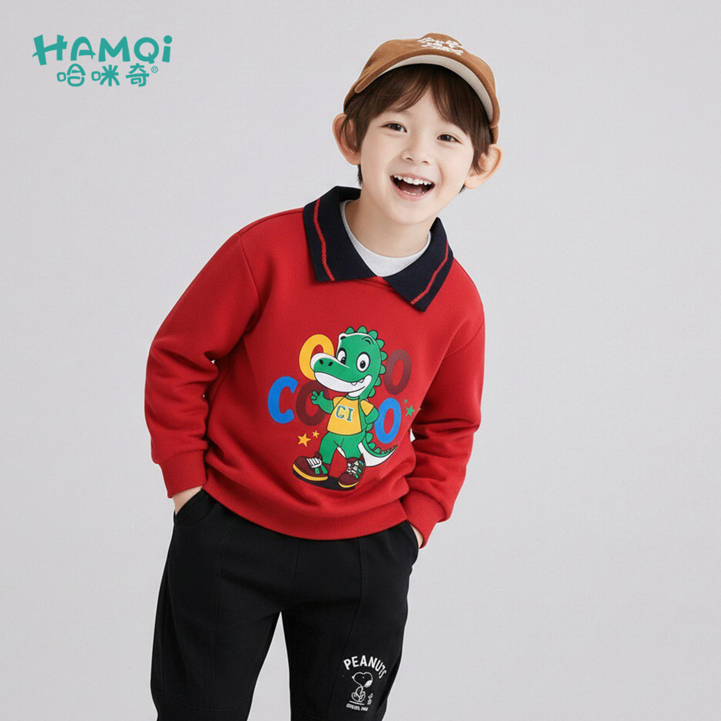 男童卫衣春秋装新款儿童新年洋气印花上衣中小童宝宝外穿长袖童装