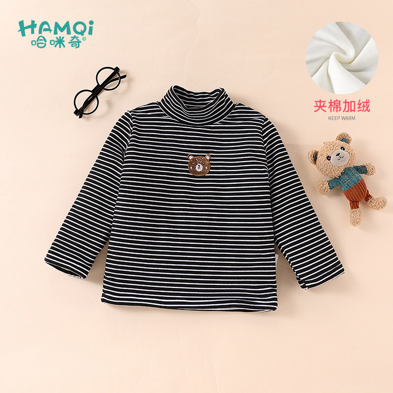 男童加绒T恤秋冬新款儿童休闲保暖条纹棉衣宝宝小童百搭长袖上衣,童装/婴儿装/亲子装,T恤,淘宝优惠券,粉丝福利购,淘宝优惠卷