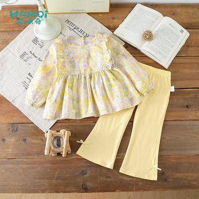 女童秋季套装小儿童新款韩版碎花上衣裤子宝宝两件套时髦长袖衣服