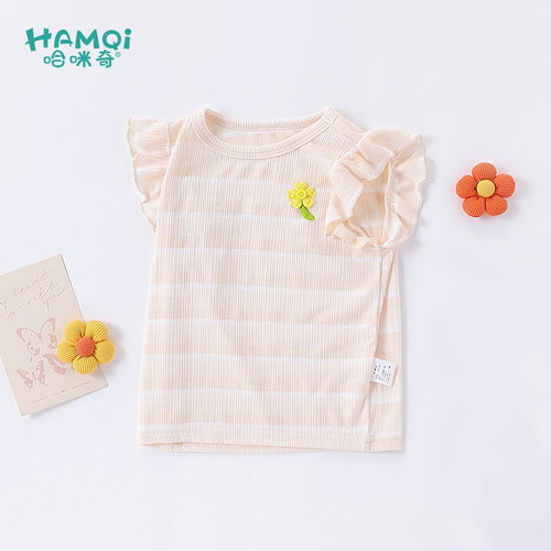 hamqi女童T恤夏季新款洋气背心