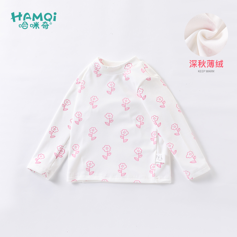 女童秋冬甜美加绒百搭T恤