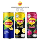 泰国进口Lipton立顿柠檬茶0糖无糖解腻冰红茶气泡水饮料 6瓶装