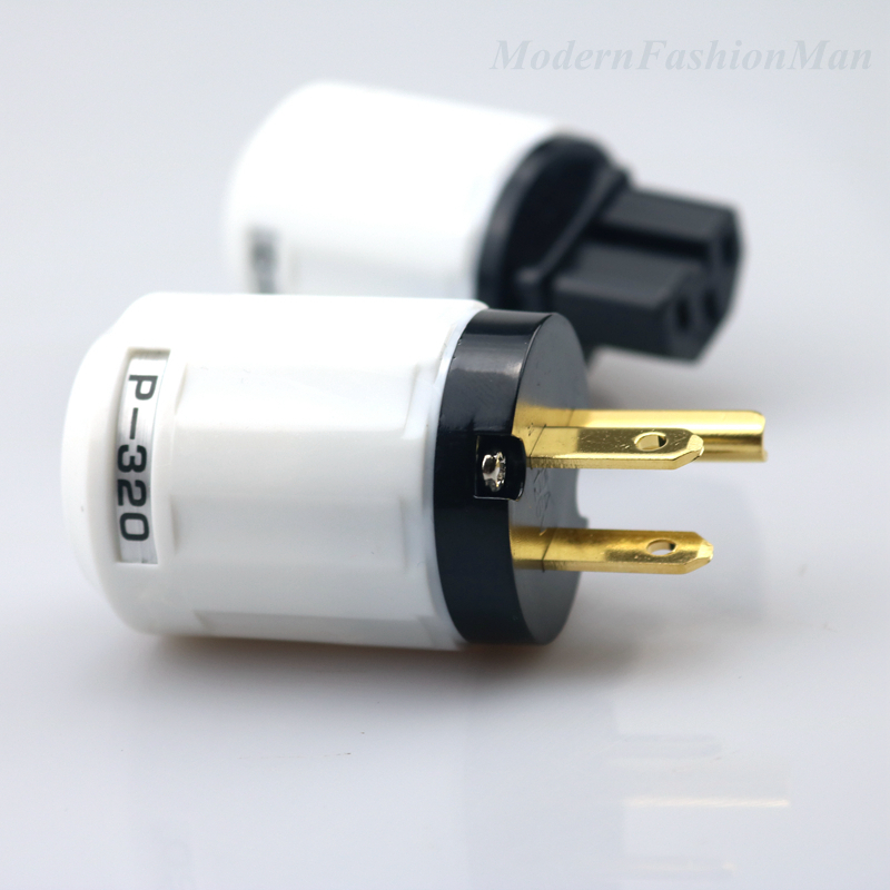 新款 日本欧亚德320美标镀金电源线插头音响功放胆机美式电源尾插