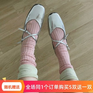 设计师韩版 潮袜 撞色假两层拼接袜子ins网红同款 中筒袜女纯棉薄款