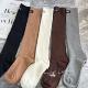 miu风布标小腿袜子女配长筒靴堆堆袜显瘦莫兰蒂色系及膝袜潮