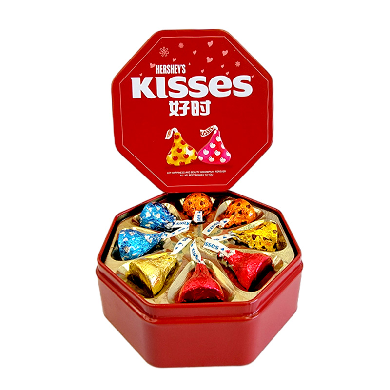 Hershey's好时之吻kisses好时牛奶巧克力8粒八角铁盒喜糖礼盒装