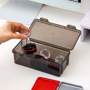 印章收纳盒公章盒子装 光敏公司发票章法人章办公室放印鉴章置物盒