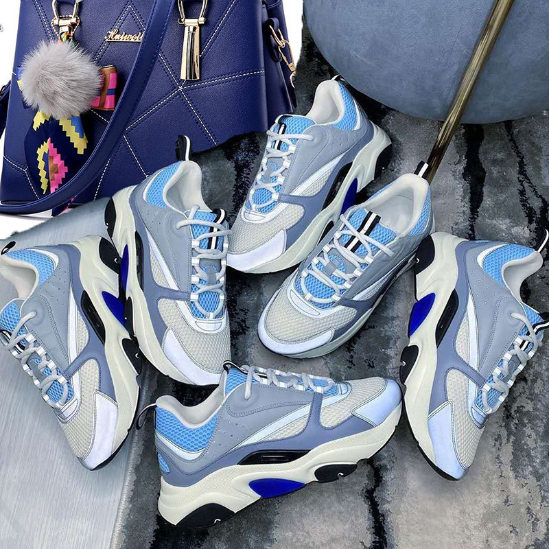 thumbnail for ins super hot shoes 2026 new Internet celebrity men's and women's running sneakers, leather casual platform dad shoes
