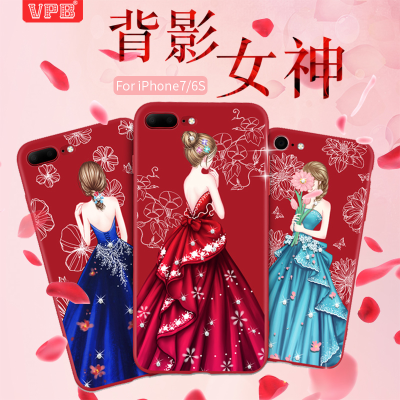 VPBÆ»¹û8 6S¿É°®Å®ÉúÌ×iPhone7pºìÉ«¿¨Í¨ÊÖ»ú¹è½ºÈí¿ÇĥɰÌ×Åú·¢