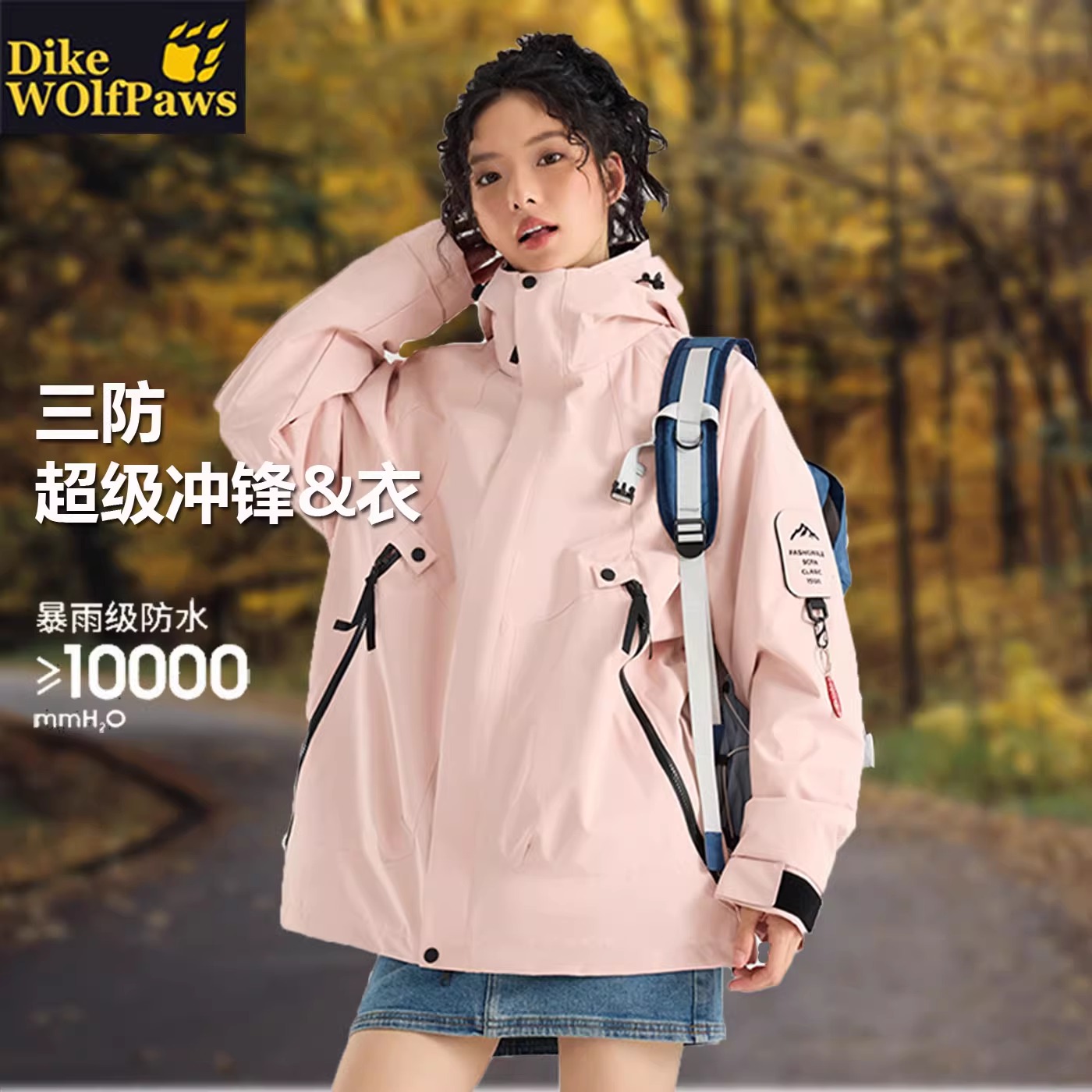 冲锋衣女2025新款三合一防风防水户外高级感超好看登山服徒步外套