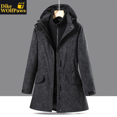 中长款冬季冲锋衣女潮牌加绒加厚