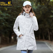 迷彩外套 加绒加厚秋冬季 户外中长款 冲锋衣女三合一可拆卸2026新款