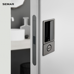 SEMAR西玛2024年新款意式现代极简静音卧室磁力内嵌隐形平面门锁