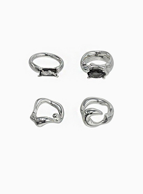 kvk925银小众设计冷淡风组合戒指