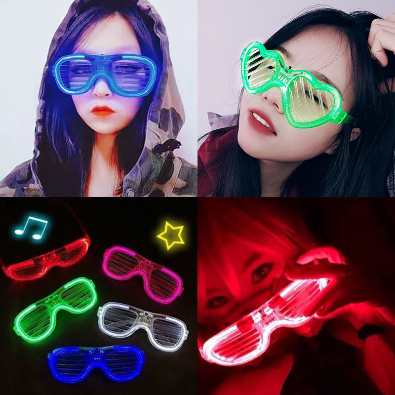 패션 트렌드 장비 발광 안경 번쩍이는 선글라스 재미있는 소품 DOUYIN 인터넷 연예인 번쩍이는 LED 유행 KTV 유물
