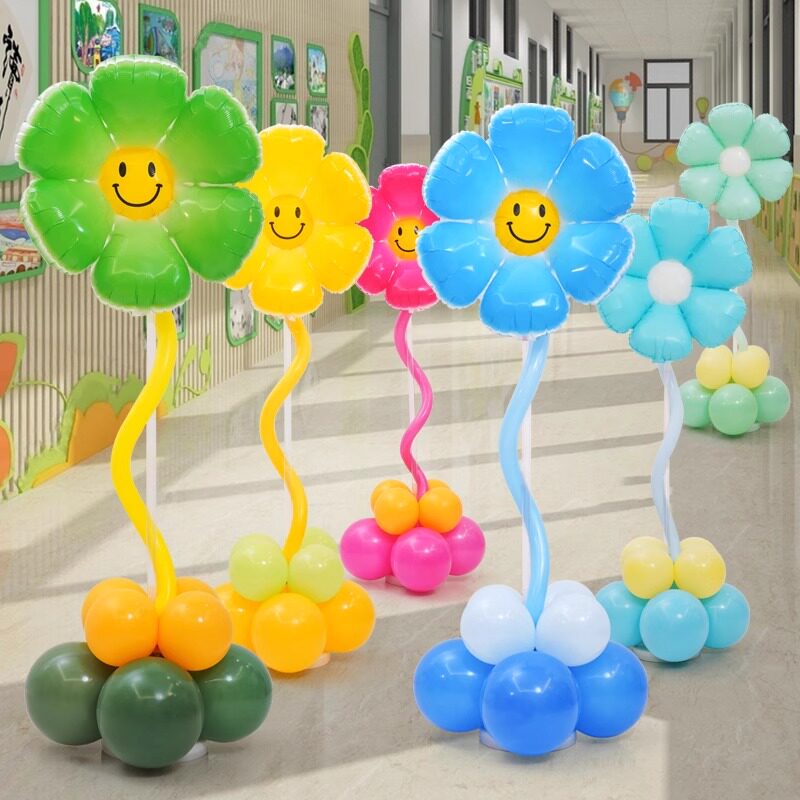 六一儿童节装饰气球立柱商场店铺61节日活动路引氛围场景布置摆件