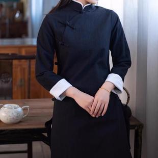文艺中国风秋冬女居士服拜佛衣改良唐装太极新中式茶艺师禅意上衣