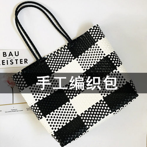 新款大包包女手工编织包菜篮子包手提休闲旅游沙滩单肩度假购物袋 - 封面